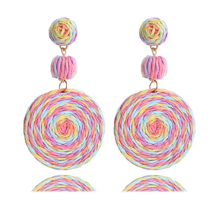 Colorful Swirl Dangle Earrings for Women