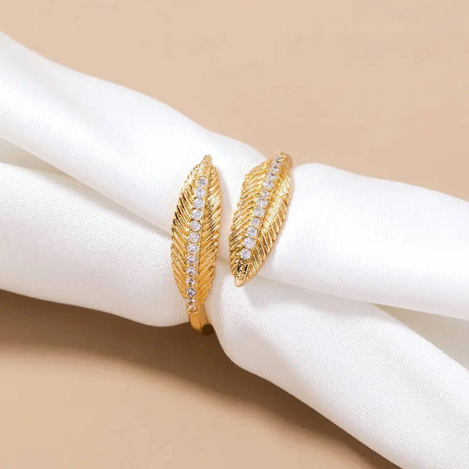 Gold Feather Ring