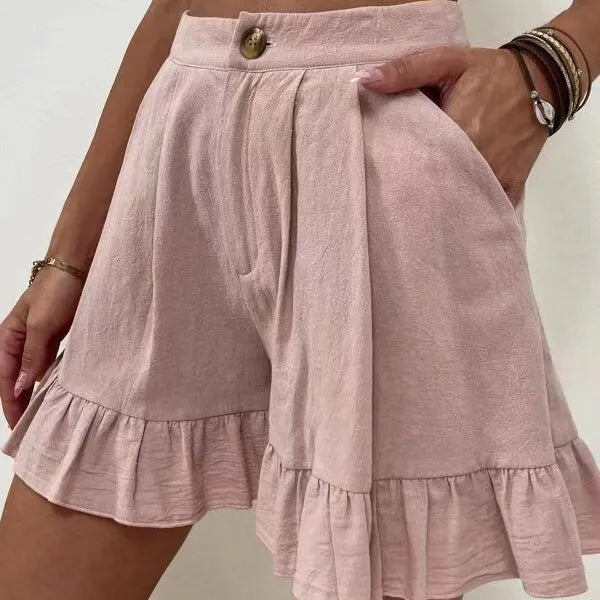 Solid Color Women's High Waist Shorts