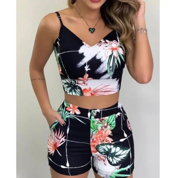 Summer 2-piece Set Shorts and Crop Tank